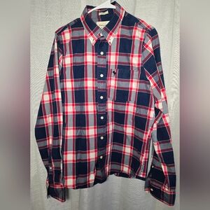 Abercrombie & Fitch Red and Blue Plaid Shirt‎